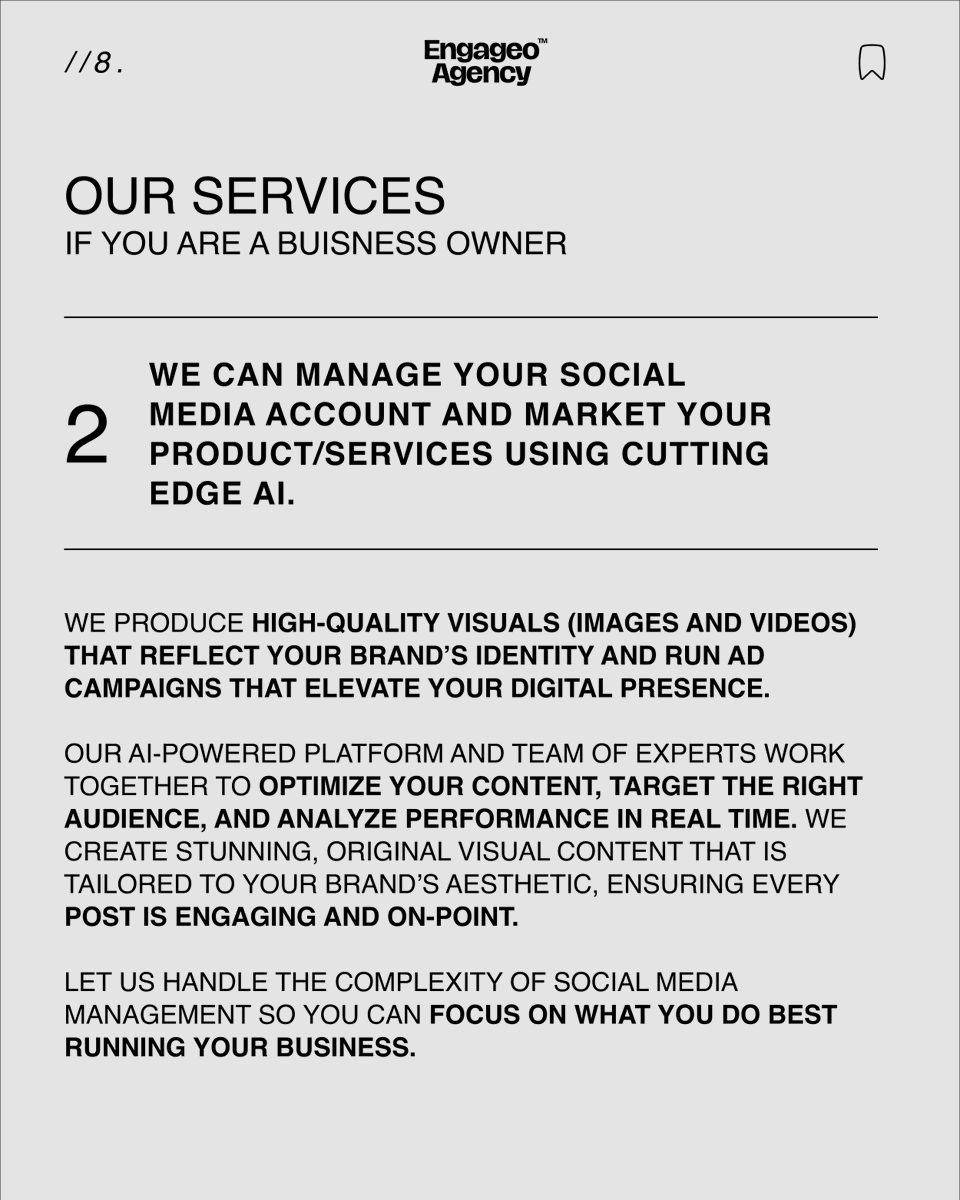 EngageoAgency's tweet photo. Don't let AI brainwash you.

The average stunning AI image uses 50+ descriptive words.

You're not failing at AI.

You're just not detailed enough. https://t.co/FV8ssvLJLf