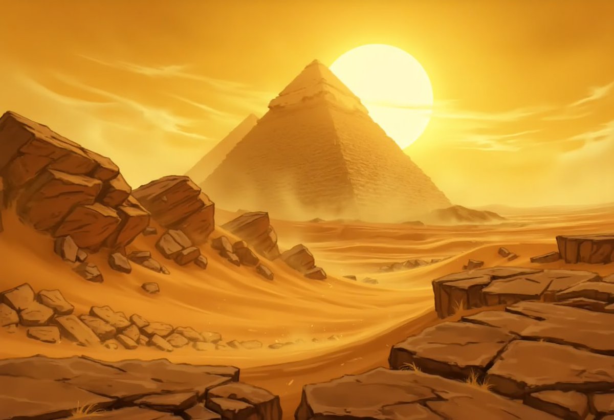 🏜️ The sun bleeds across the sky in this cursed land. The tombs of the ancient pharaohs promise immense wealth, but the shifting sands whisper warnings of the restless dead who guard it.
-------------------------- 
#dnd #dnd5e #ttrpg #dungeonsanddragons #maps #dndmap #dndart #DnD