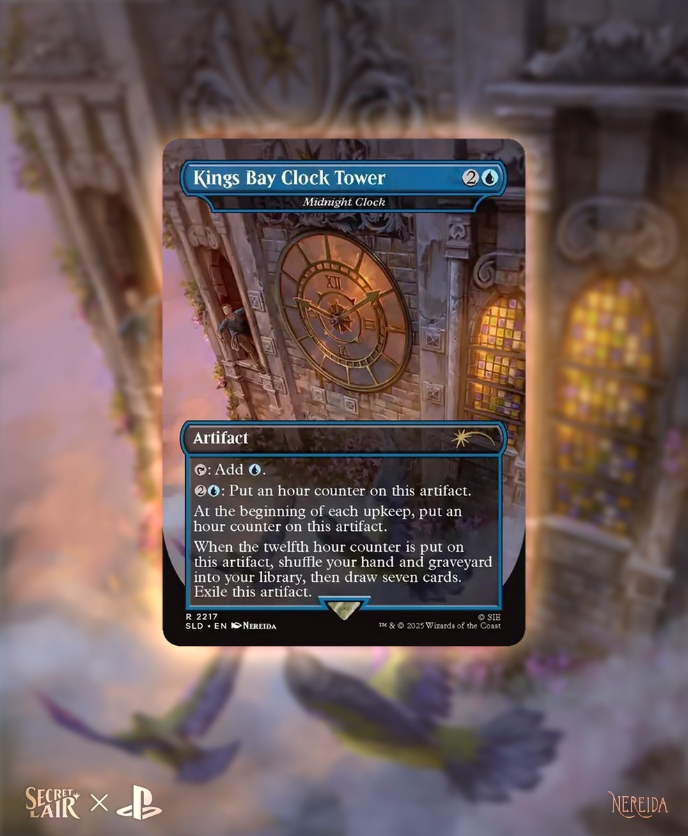 One of my favorite missions brought to life in card form - truly a treasure to paint🥰

"Kings Bay Clock Tower" 🕙
Art Director:  Jacob Covey 👏

Magic: The Gathering © 2025 Wizards of the Coast LLC.
PlayStation and Uncharted © 2025 Sony Interactive Entertainment LLC.