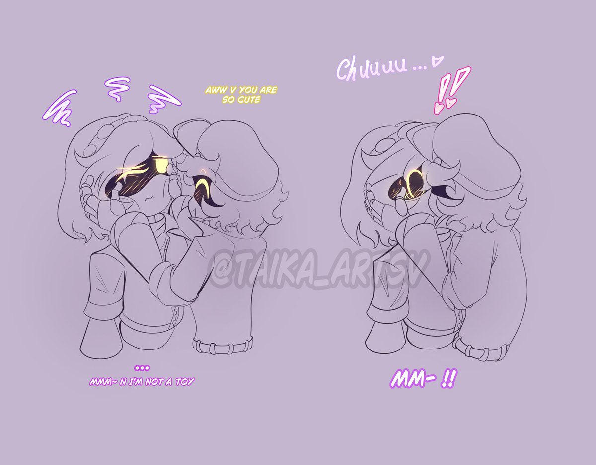 surprise kiss

For now I will only upload sketches like before haha

#murderdrones #NxV #envy