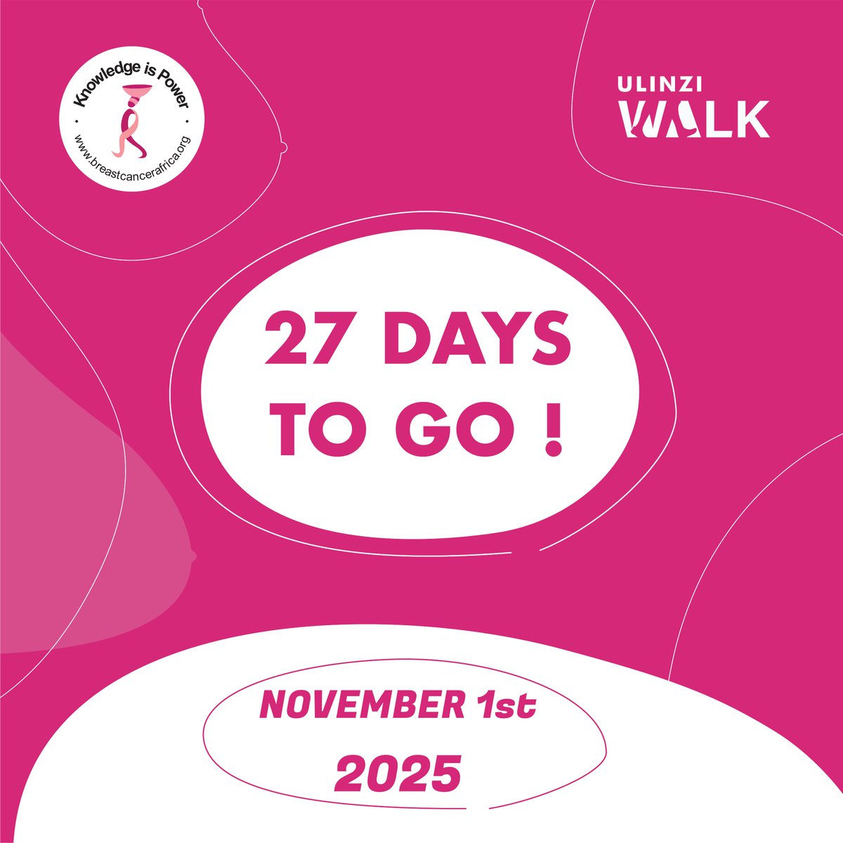 27 DAYS TO GO until #ULINZIWALK 2025, Join us on Nov 1st at Green Hills Academy to #breastcancerawareness to Rwanda! See You There!   #breastcancerawarenessmonth #madeinrwanda #pinkoctober