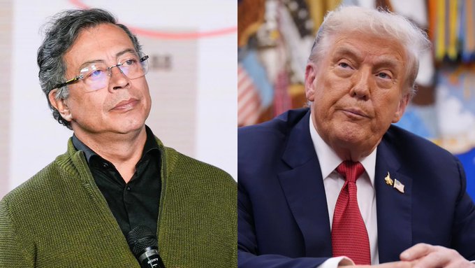 El LOCO de Casa de Nariño, en su inmensa EGOLATRIA, mesclada con HUEVONADA Y PSICOPATIA, esta convencido de que el Presidente TRUMP, lo lee y que le va a parar bolas. 
Petro, vos no alcanzas a ser pelusa de ombligo.
