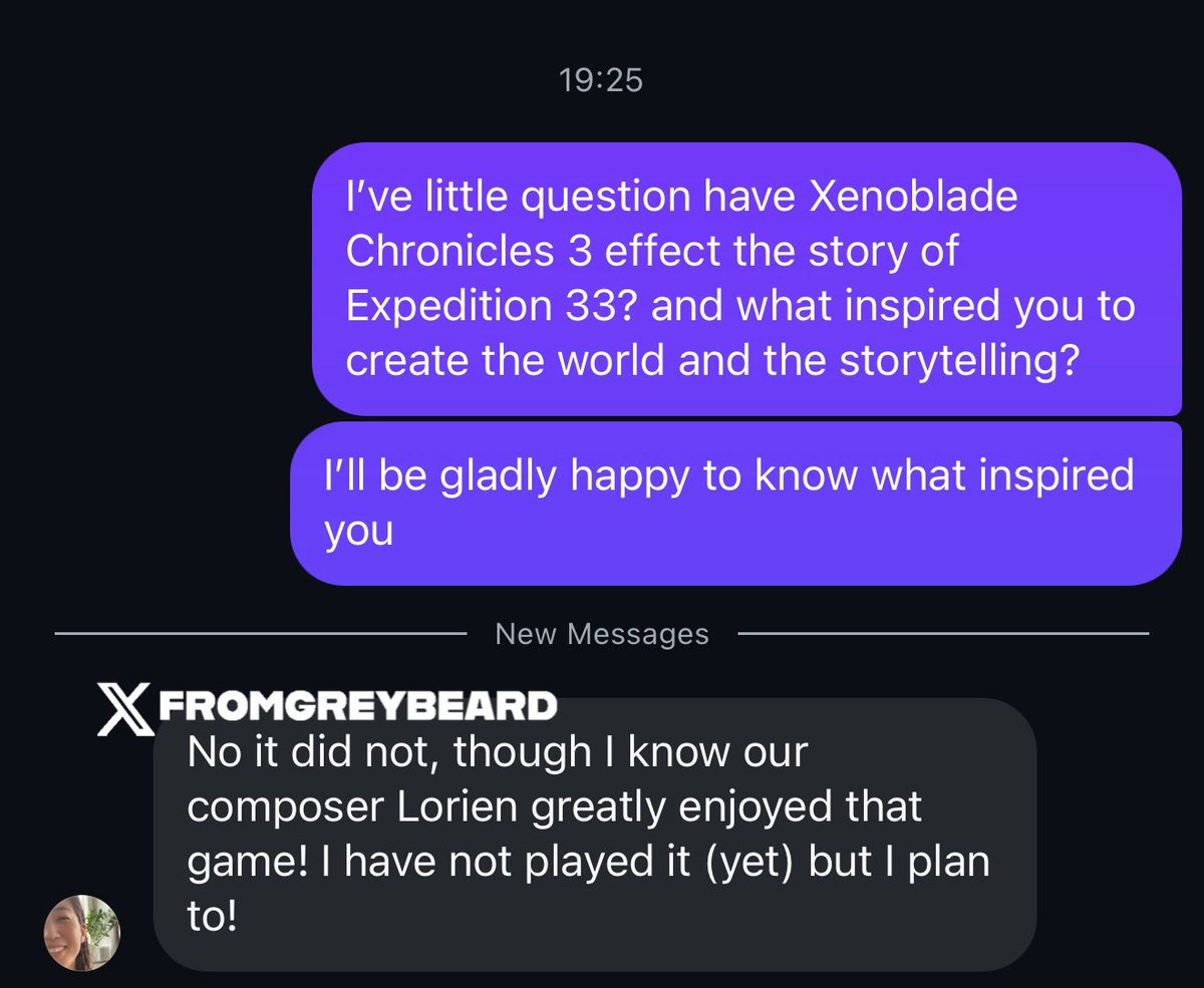 i3zis's tweet image. نظراً بأن الإدعاءات وصلت لجوهر قصة لعبة Expedition 33 واتهامها بسرقة قصة Xenoblade Chronicles 3.

تواصلت مع كاتبة اللعبة متسائلاً إذا كانت لعبة Xenoblade Chronicles 3 أثرت على سرد لعبة Expedition 33 فردت قائلة:

&quot;لا لم تفعل ذلك، رغم أنني أعلم أن الملحن Lorien استمتع كثيراً بتلك…