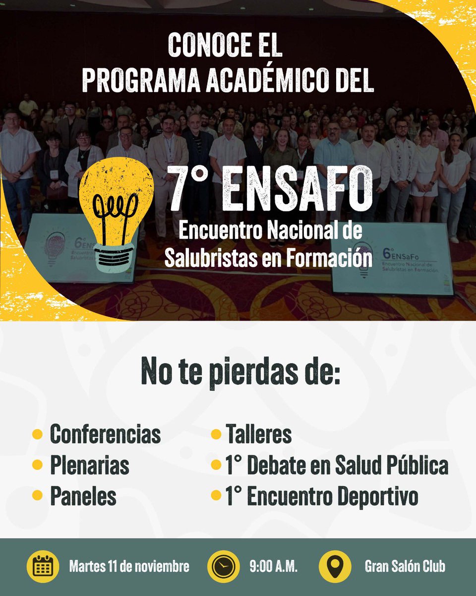 🌟 Conoce el Programa Académico y sé parte de:

✅ Conferencias
✅ Plenarias
✅ Paneles
✅ Talleres
✅ 1.er Debate en Salud Pública
✅ 1.er Encuentro Deportivo ENSAFO

79rasp.mx/ensafo.html