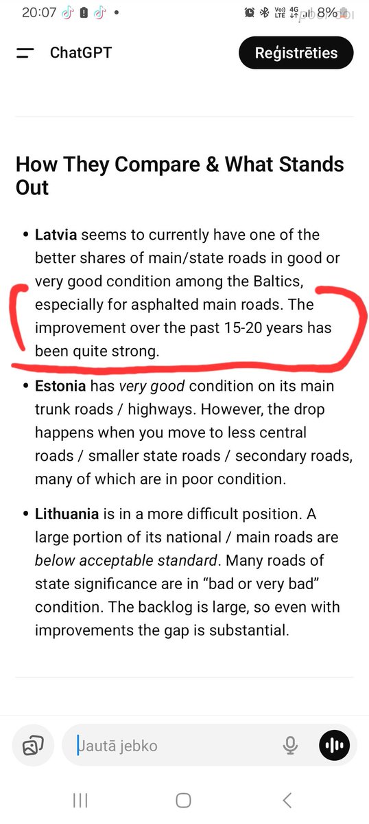 Man jau likās, ka tā ir. Šinī jomā mēs esam labākie.