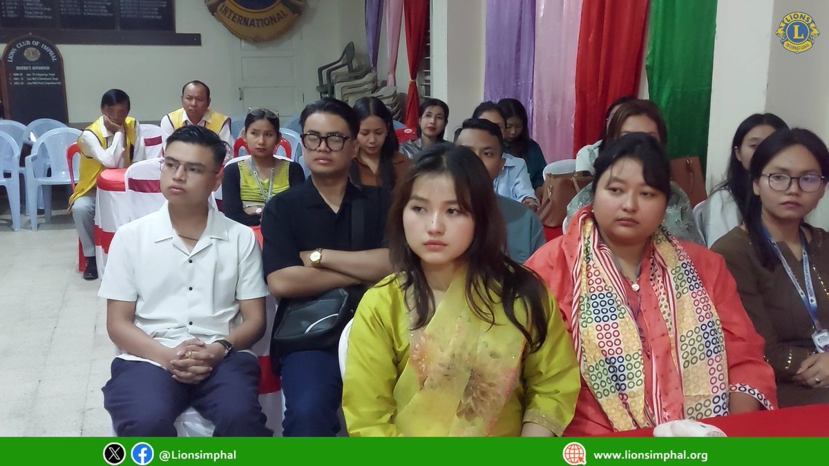 LionsImphal's tweet photo. 4.10.2025: Mental Health Week starts with an awareness lecture by Dr. S. Manikanta, Sr. Psychiatrist. Organized by #LionsClubofImphal LC Imphal Valley, Imphal North &amp; Nextgen in association with Nirvana Foundation.
#LionsForMentalHealth #lionsinternational #dist322d 
@lionsclubs https://t.co/gLmjRsE57N