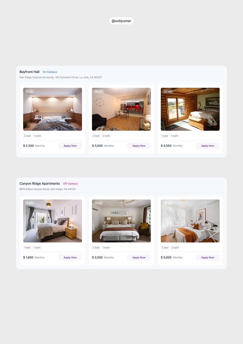 Shots from a student accommodation portal I designed last month.
I focused on clarity, structure, and a smoother search experience.