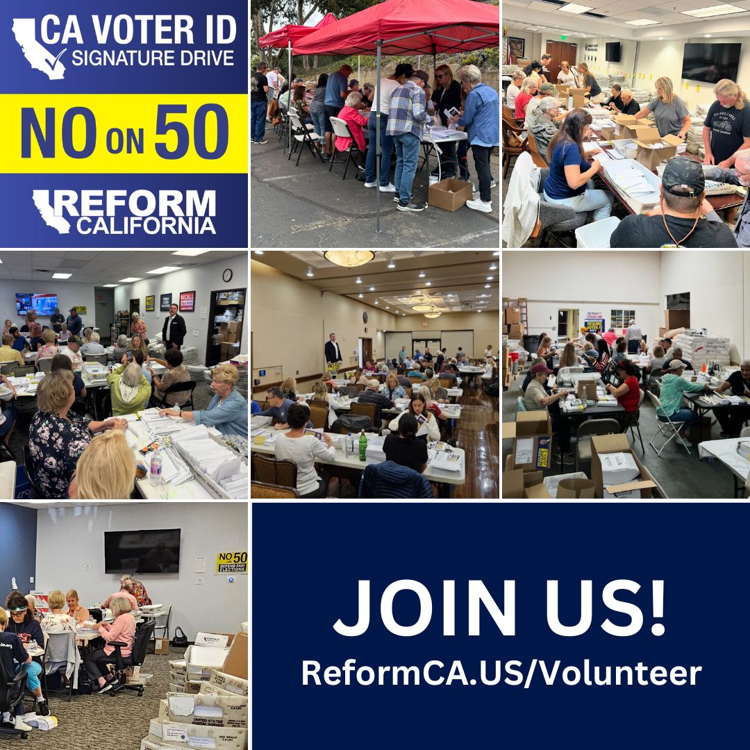 We're in our final push to meet our mail deadline!  If you have time to spare please join our grassroots army in San Diego and Orange County today! Location info at ReformCA.US/Volunteer