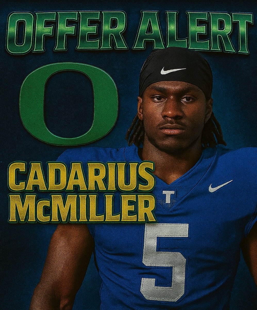 provenpRecruits's tweet image. OFFER ALERT 🚨

Big news for CaDarius McMiller ( @KidNextDooor5 )— received an offer from the University of Oregon! 💚💛

The work never goes unnoticed. One step closer to the dream. 🏈🔥

#PPRN #ProvenPath #OfferAlert #CollegeBound #OregonFootball #RecruitingSeason #DuckNation