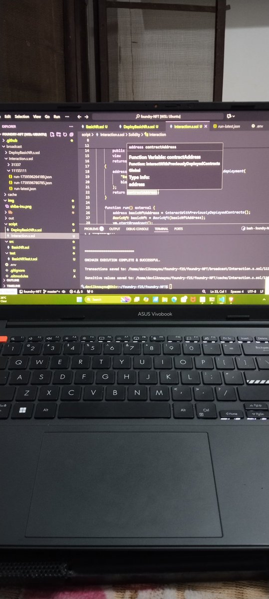 Satyam561562154's tweet image. Day 2 of #100DaysOfBlockchain 🚀

✅ Learned what an NFT is
✅ Explored IPFS &amp;amp; URI
✅ Wrote my first ERC721 contract
✅ Added tests for it

Step by step, leveling up in Web3 dev 💻✨

#Solidity #Ethereum #NFTs #Blockchain