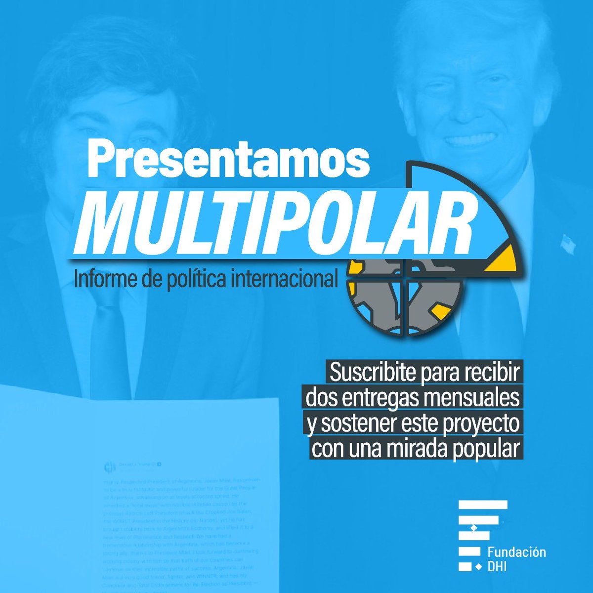 Lanzamos Multipolar, un informe quincenal del panorama internacional, situado en nuestro continente. Sin caer en miradas apocalípticas ni negar los cambios: hipótesis e interrogantes sobre los clivajes geopolíticos.

👉Suscribite acá: forms.gle/U8WWsWiGUYCnvL…