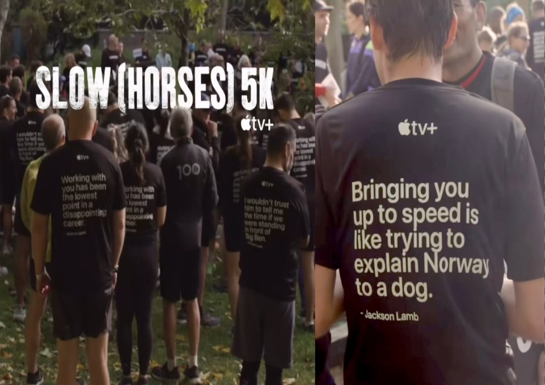 Gatimo's tweet photo. 🐌🐴 |  tv+ #SlowHorses 

Slow (Horses) 5K

Run through the streets of London with views of the filming sights #RunThroughUK https://t.co/YNFLQkM87Y