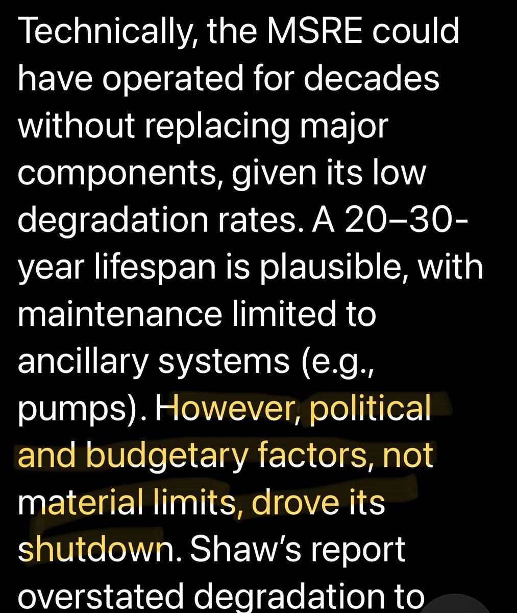 GenePeyroux's tweet image. The MSRE was cancelled because of greed, warmongering, and political expediency. Lies were told. Safety was ignored. Truly a stain on American energy policy. #Thorium #MSRE #ORNL #AlvinWeinberg