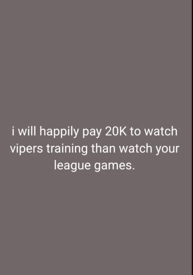 Actually <a href="/VipersSC/">𝐕𝐢𝐩𝐞𝐫𝐬 𝐒𝐩𝐨𝐫𝐭𝐬 𝐂𝐥𝐮𝐛</a> should organize one and put tickets on sale and see how kitende will fill up like nothing. <a href="/Klea_Mulindwa/">Claire Mulindwa</a> over to you .