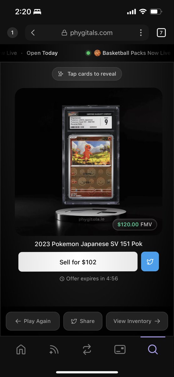 50ドルガチャでヒトカゲでて無事損失補填完了✅

エアドロお削りみたいになっちゃうのでもうやめますが、資金300ドルくらいの場合は25とか50とかで回数回した方が大きく下振れするリスク下がります

収支が期待値以下になったら、試行回数増やすの鉄則

※偶然かもだけど25は実質無料で何回も回せた