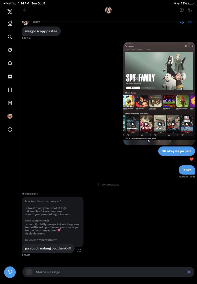 feb05th's tweet photo. 𝐡𝐨𝐰 𝐭𝐨 𝐚𝐜𝐭𝐢𝐯𝐚𝐭𝐞 𝐰𝐚𝐫𝐫𝐚𝐧𝐭𝐲 ⭑.ᐟ

✧ tweet/post your proof of login 
    &amp; vouch w/ #seichieprems
✧ send your proof of login &amp; vouch

𝄃𝄃𝄂𝄂𝄀𝄁𝄃𝄂𝄂𝄃 𝐬𝐚𝐦𝐩𝐥𝐞 𝐯𝐨𝐮𝐜𝐡 
  vouch @xokittymwaps &amp; @seichieprems for netflix solo profile one year thank yo https://t.co/i4Etj2yGDJ