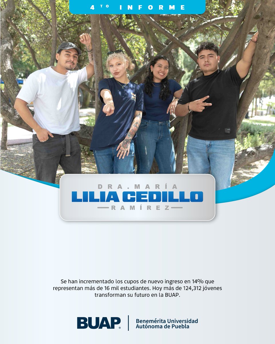🔵Abrir oportunidades para miles de jóvenes ha requerido una inversión sin precedentes en infraestructura. 

4o Informe de Labores.   
Dra. María Lilia Cedillo Ramírez.  

#BUAP #4oInformeBUAP #LiliaCedillo #UnNuevoComienzo #UnNuevoCamino