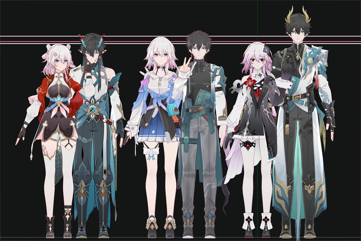 Pokimina_d's tweet image. 才發現三月的三個模組的身高都不一樣😮