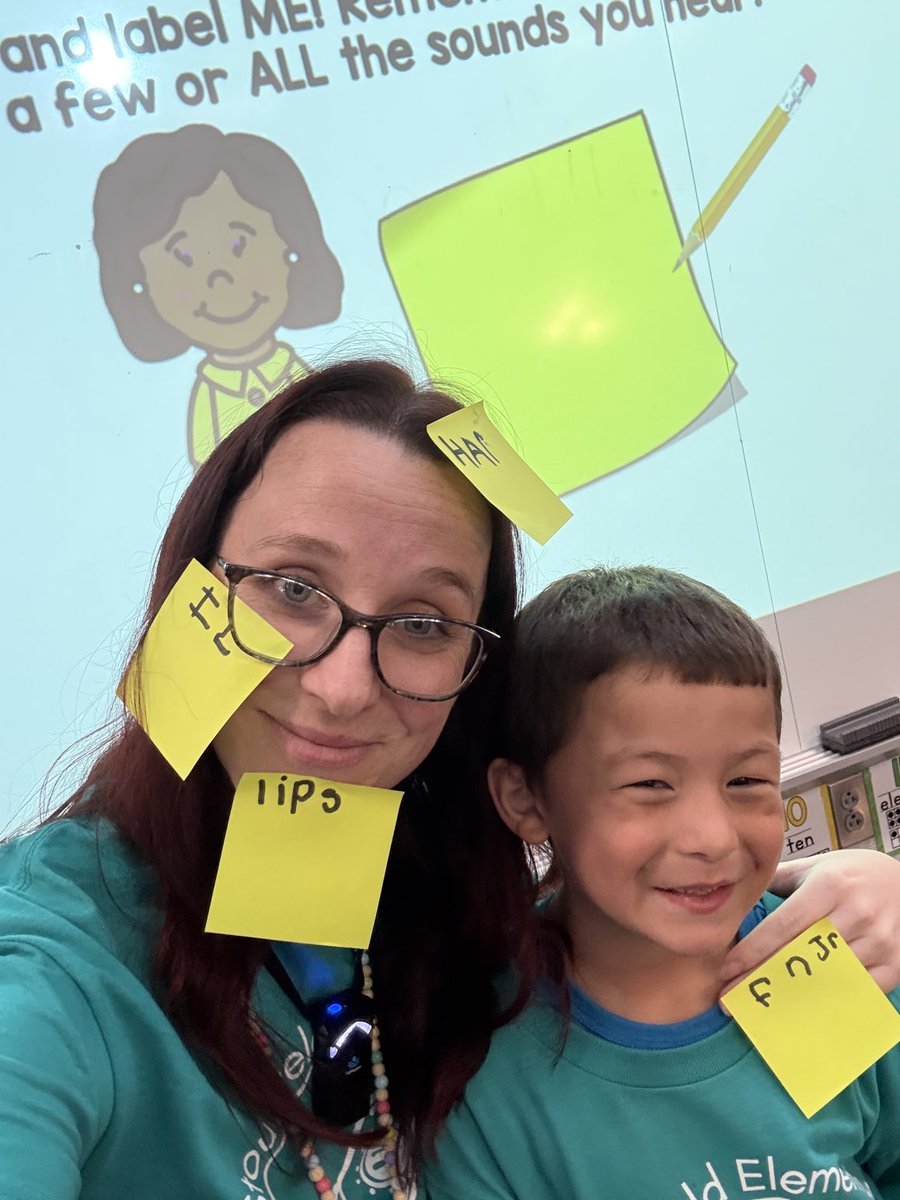 We started our labeling unit in kindergarten by labeling our teacher! We stretched out our words and spelled them with the sounds we know. I’m so impressed with how great their phonetic spelling is already.