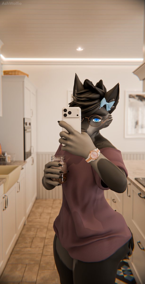 AshWolfie2's tweet photo. He just woke up &amp; took a selfie, Ash's tshirt is a little big on him.

❤️+🔁 Appreciated

#furryartist #furry #furryartwork #furryarts #furryrender #render #blender3d #Blender3D #b3d #3dart https://t.co/GftrMZDtyb