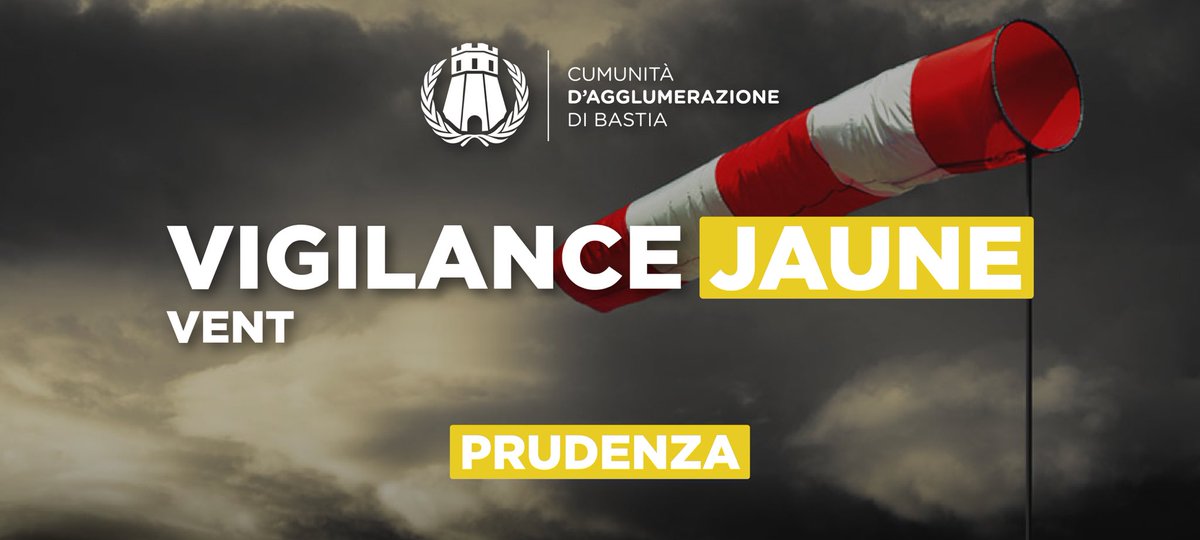 AggloBastia's tweet image. #Infurmazione 🟡💨💨

Un fort épisode venteux est attendu dans les prochaines heures sur le territoire de la CAB.

Des rafales pouvant atteindre jusqu’à 140 km/h sont prévues. 

👉🏻 Nous vous invitons à faire preuve de vigilance et à relayer les consignes de prudence suivantes :…