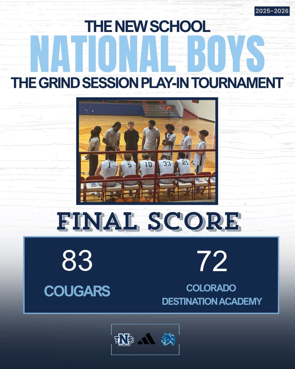 Game 1 score vs. Colorado Destination Academy on Friday Night. <a href="/thegrindsession/">The Grind Session</a> 

Aidan Chronister &amp; Anthoni Ayala with 27 points each to lead us to a win!
<a href="/AidanChronist1/">Aidan Chronister</a> <a href="/AyalaAnthoni/">Anthoni Ayala</a> 

<a href="/CoachStark_22/">DaShaun Stark</a> <a href="/CoachCam_03/">Cameron Wood</a> <a href="/870CoachK/">Kerry Knight</a> <a href="/DashSperling/">Dash Sperling</a> 

#GoCougs #AdidasBasketball