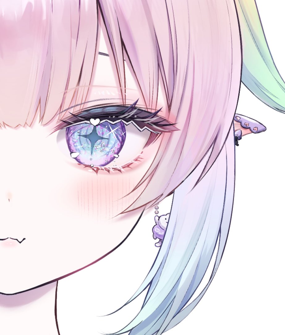 nimiruchan's tweet image. My eyes got glitter added to them 🤩
It’s going to look so good during rigging 
#vtuber #envtuber