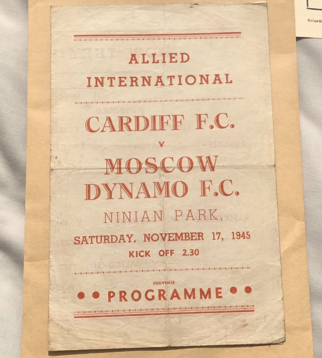 CCFCProgrammes's tweet image. Lovely pirate copy to the collection vs Moscow Dynamo in 1945