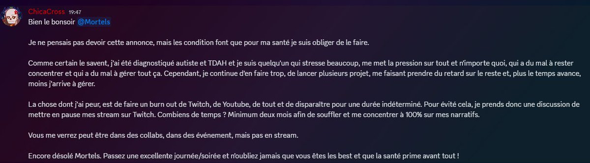 Annonce importante à lire concernant les mois à venir