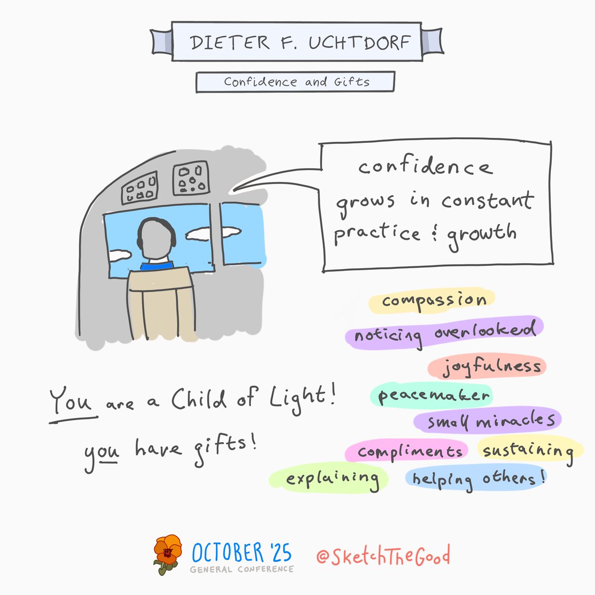 SketchTheGood's tweet image. Dieter F Uchtdorf #GeneralConference