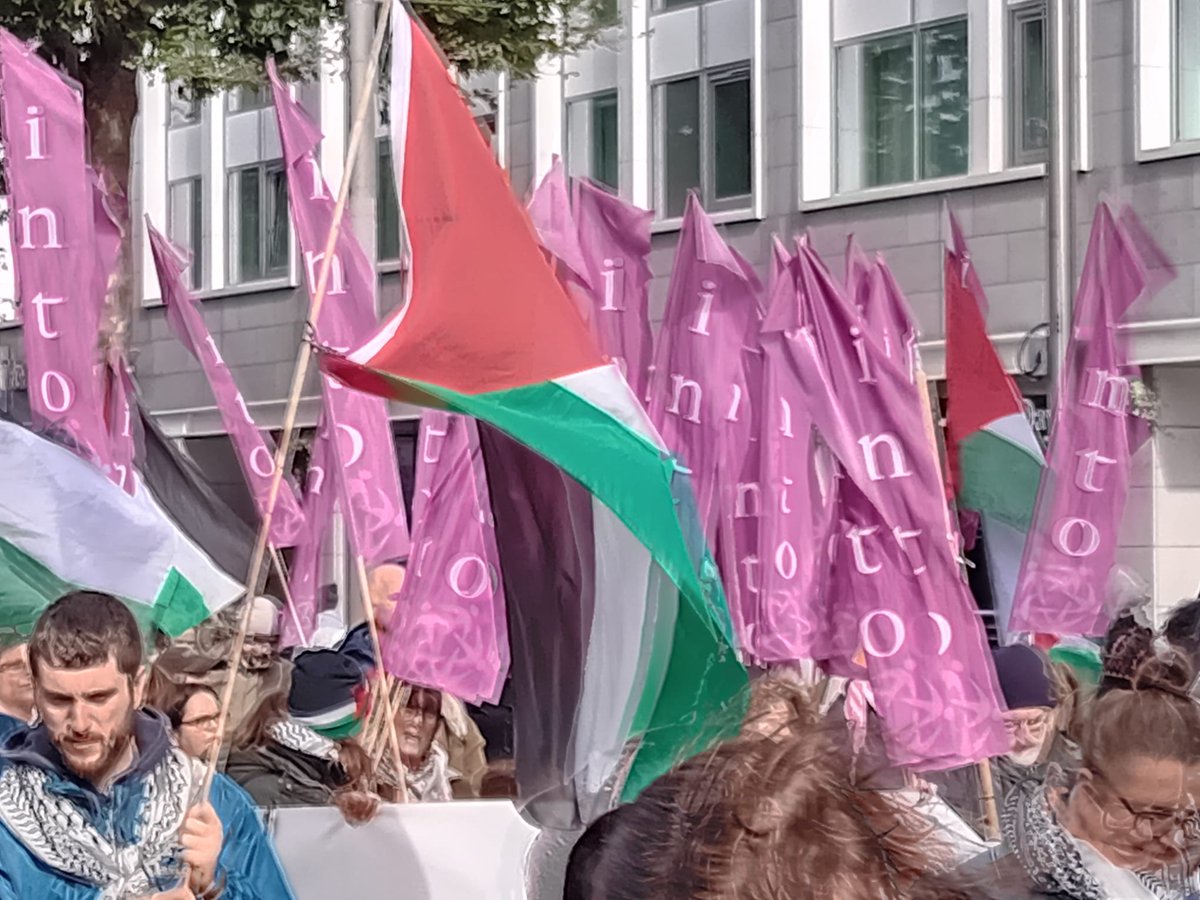 Militant Left joined tens of thousands on 17th national protest against the 2 year genocidal war in #Gaza in Dublin today.