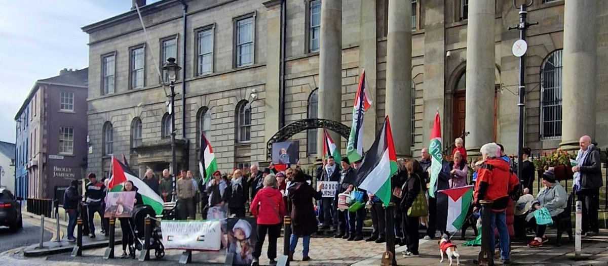 Well done Omagh. Great solidarity protest against the genocide in #Gaza in spite of severe weather conditions.