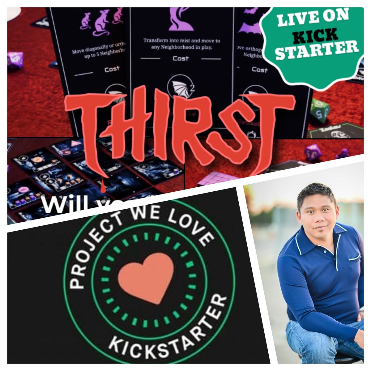 The Thirst board game got listed as a "Project we Love" on Kickstarter! This is amazing! I had the honor of voicing the videos for this project. Over 50+ people have backed it up, and over 35% have been funded. Check it out at ThirstBoardGame.com