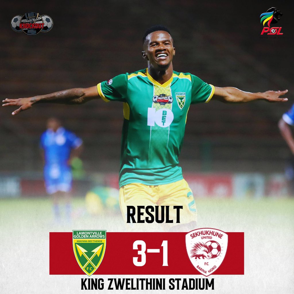 𝑹𝒆𝒔𝒖𝒍𝒕𝒔| #CarlingKnockout 

Golden Arrows advances to the quarterfinals. 

#LimSportsZone