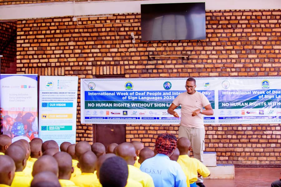 rnudeaf's tweet photo. To promote Rwandan Sign Language recognition and celebrating #IDAW in partnership with eKitabu, held an awareness and sports event at CJSM-Huye to celebrate #IDAW2025 and to demonstrate the importance of inclusive education.

#InclusionForAll #SignLanguageRights #DeafAwareness https://t.co/mUVxyUOcHu