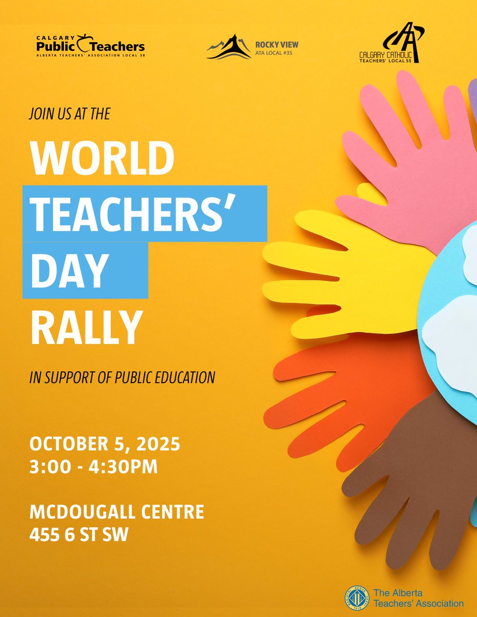 rvata35's tweet image. We cannot wait to SEE YOU THERE and stand in solidarity on World Teachers' Day 

#Red4EdAB #StandTogether