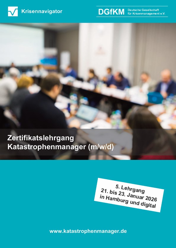#Zivilschutz #Katastrophenschutz #Bevölkerungsschutz - #Zusatztermin wegen der sehr großen Nachfrage - #Zertifikatslehrgang #Katastrophenmanager (m/w/d) des #Berufsverbands vom 21. bis 23. Januar 2026 - Jetzt noch schnell mit #Frühbucherrabatt anmelden - katastrophenmanager.de