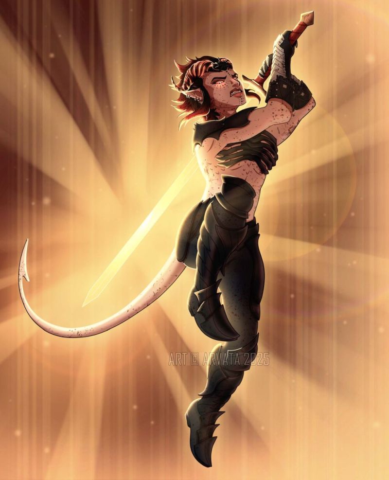 "Divine Smite"! A strike of blinding mercy delivered by my friend's OC, a ruthless, no-nonsense "Paladin of Vengeance" ⚔️☀️ (Baldur's Gate 3)