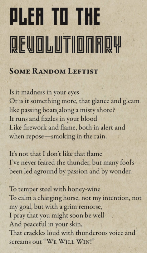 Just a poem I found in Peace, Land and Bread that I enjoyed.