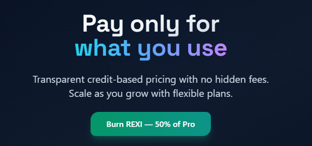 rexidotsh's tweet photo. Simply click on this green button on the website to pay with the Rexi token, it will automatically burn the payment supply: https://t.co/iZqCcg5rEG