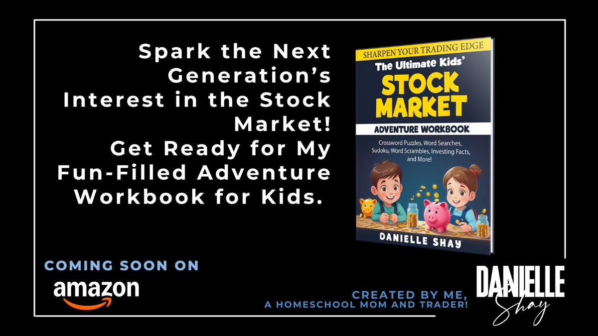 I'm excited for the upcoming launch of "The Ultimate Kids' Stock Market Adventure Workbook"! 📖🗠

Parents &amp; grandparents: Ignite the next generation's curiosity in stocks with fun puzzles, games, and real-world investing facts. 

Crafted by me—a homeschool mom &amp; trader—for