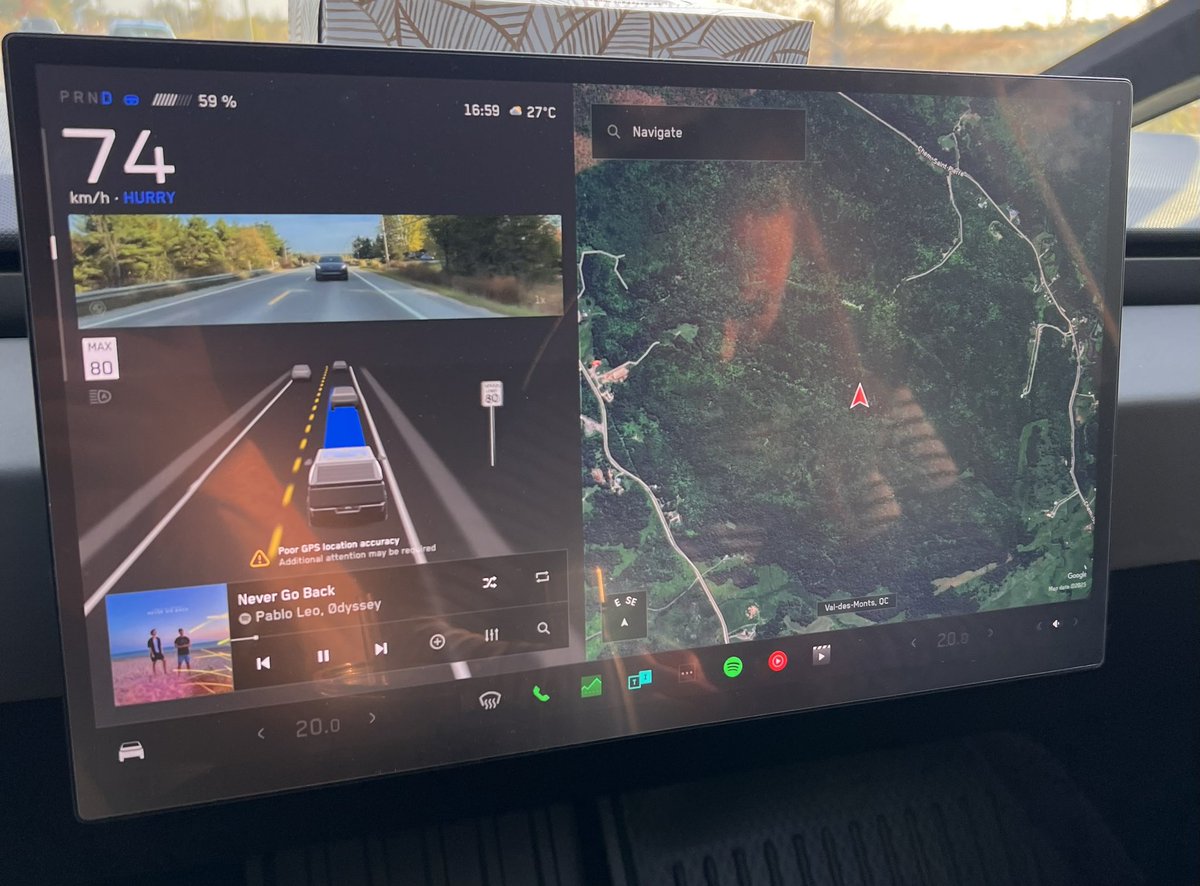spikesv83's tweet photo. Hey @Tesla @cybertruck how do I fix the GPS on my CyberTruck? Thanks in advance (it has been all over the place for over 24 hours) https://t.co/Tqoqo0uEQP