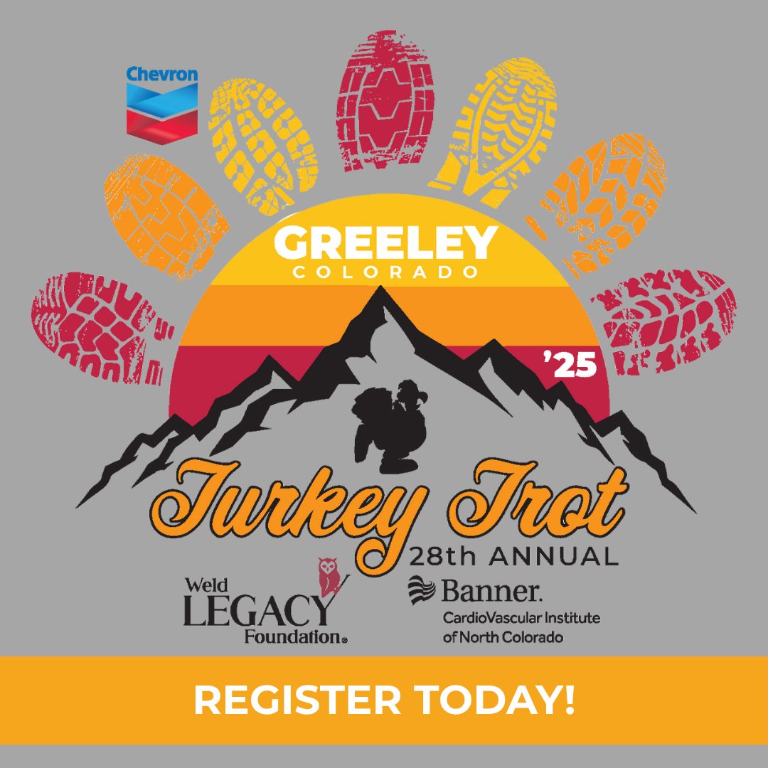 weld_legacy's tweet photo. It’s almost time for the 28th Annual NCMC Turkey Trot! It’s a Thanksgiving Day tradition.

To sign up go to https://t.co/Fs9hJi8IUd https://t.co/ROESyhKYxl