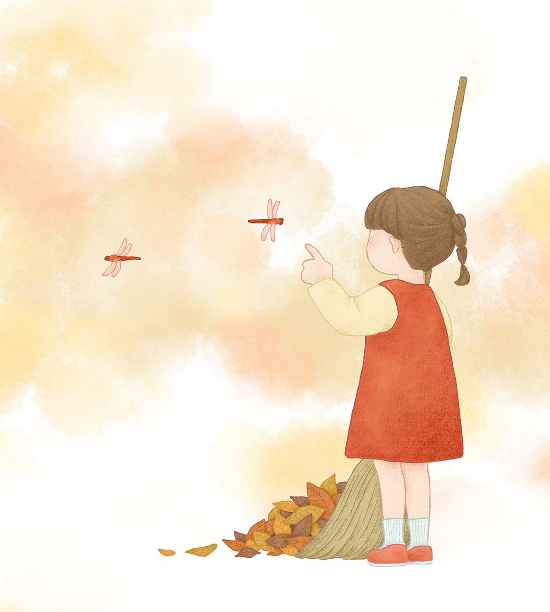 この指とまれ
#秋だね #イラスト #illustration