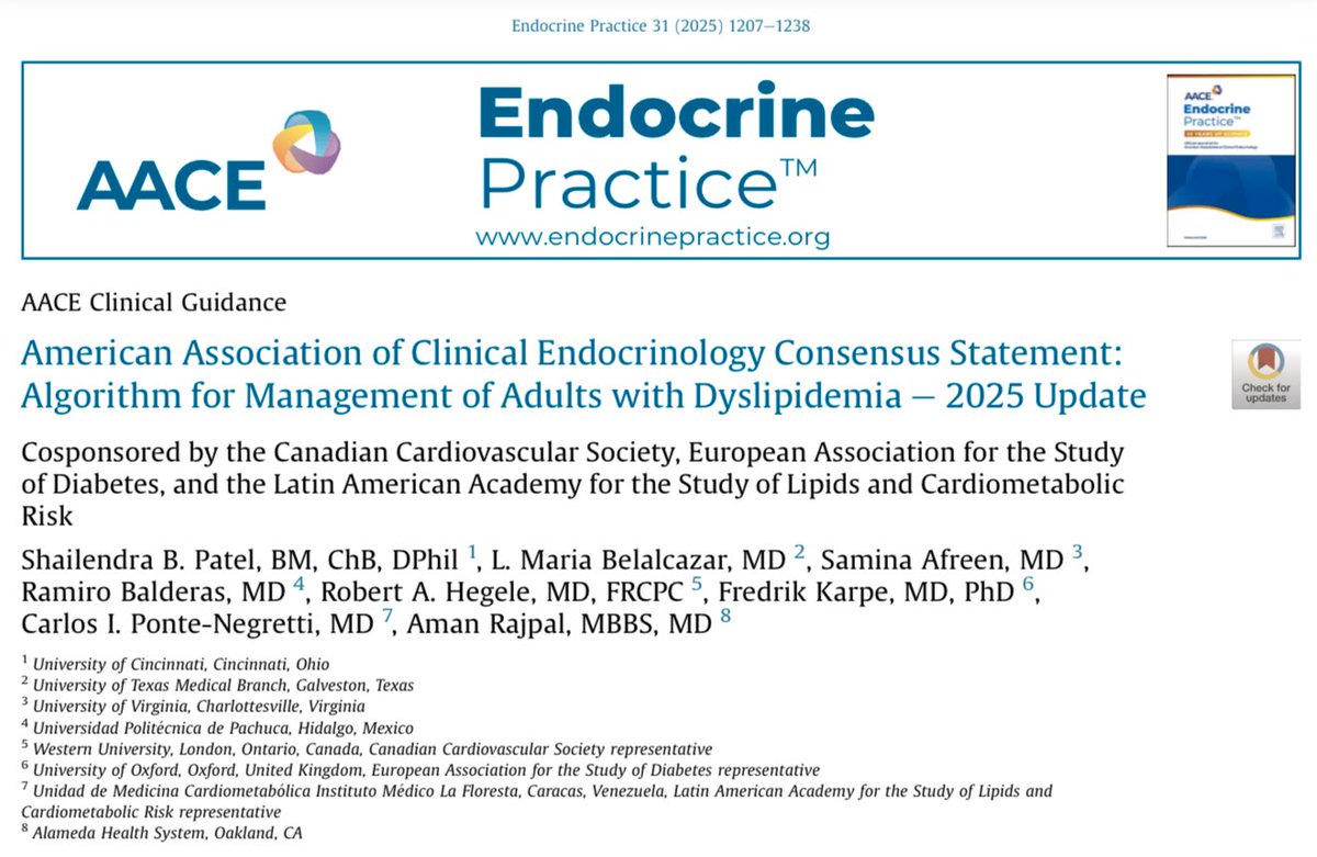 aman1rajpal's tweet image. Honored to join an esteemed global team of scientists & clinicians to develop a practical, user-friendly #algorithm for managing #dyslipidemia.
Not just another guideline—this tool is built for real-world care. Grateful to @TheAACE for leading this work.
Sharing a sneak peek at…