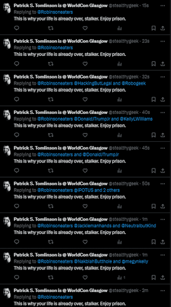 Demons_Wrath616's tweet photo. @TheBrancaShow Good Lord, you've stumbled upon Fatrick Tomlinson. If you continue to engage with him, he will eventually call you "child".

He's not just fat, he's mentally unstable, stupid, petty, has a towering sense of self importance, a domestic abuser, Twitter warrior.

Enjoy the ride. https://t.co/ZUQBfFPNE4