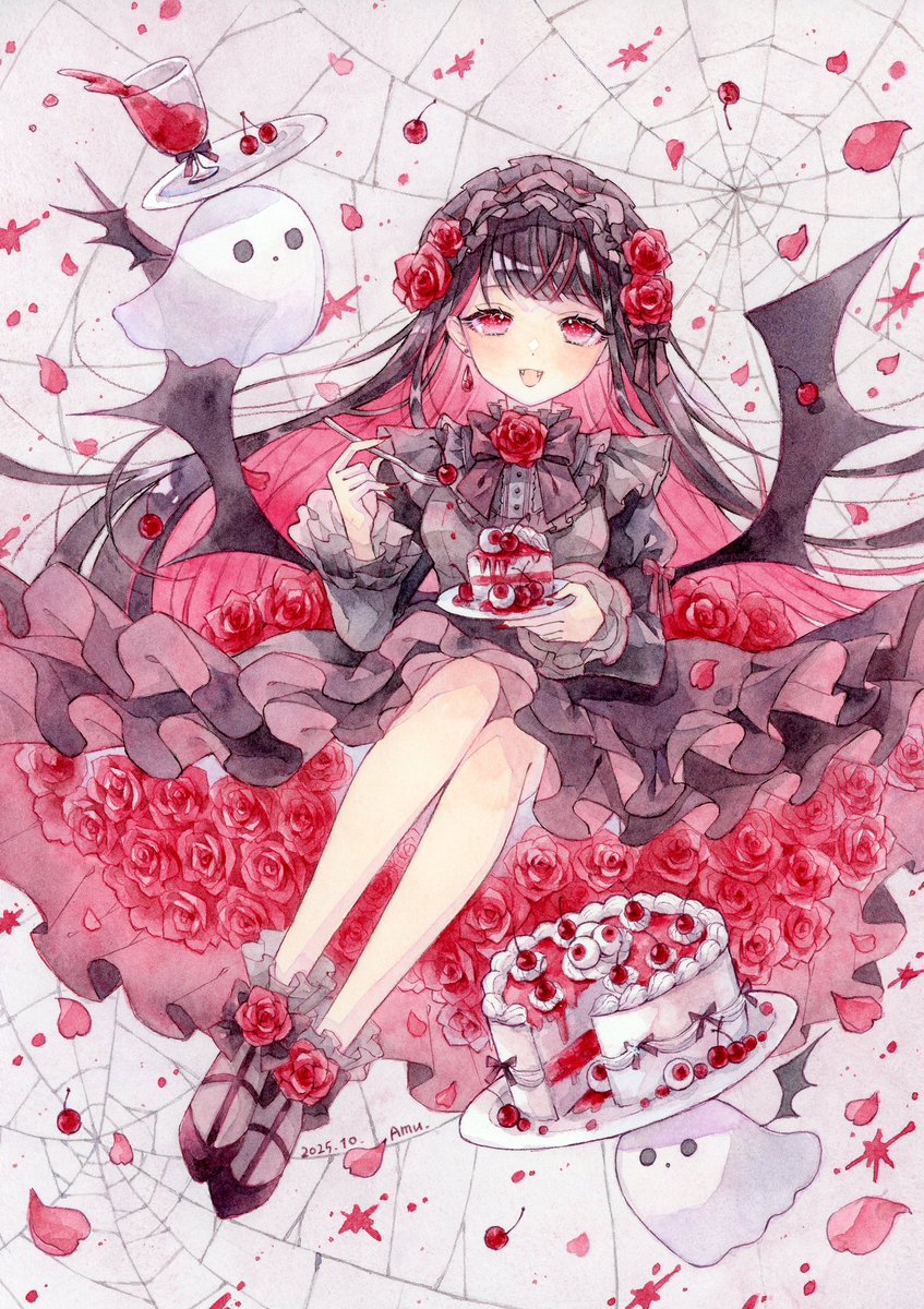 ヴァンパイアお嬢様とブラックチェリーケーキ🍒