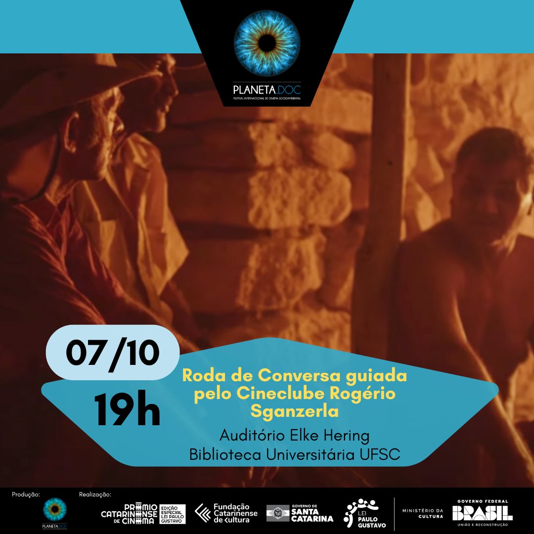 PlanetaDoc's tweet image. 🗓️ 07/10 | 19h
📍 Auditório BU/UFSC
🎬 Exibição do filme “Serão”, de Caio Bernardo da Silva, seguida de roda de conversa com o Cineclube Rogério Sganzerla.
📌 Entrada gratuita!
#PlanetaDoc2025 #CinemaSocioambiental #CineclubeRogérioSganzerla