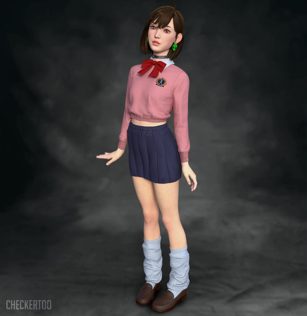 Academic Uniform:
Choker,Earring
Sweatshirt with Bow Tie and badge
Skirt
2 Socks Models
Shoes
Materials (Iray)

Academic Uniform:
patreon.com/posts/academic…

checkertoo.gumroad.com/l/Academic-Uni…

renderhub.com/checkertoo/aca…