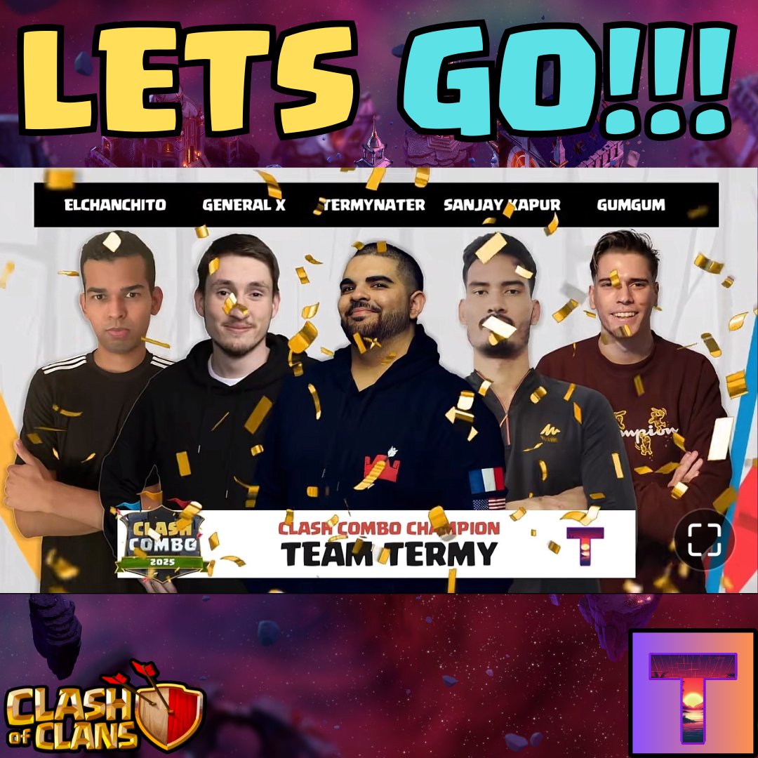 WE DID IT GUYS, TEAM TERMY WINS THE CLASH COMBO!!

Thank you to everyone for Believing in me! 
THIS IS CRAZY! #ClashOfClans 

GG to Everyone who played and THANK YOU SUPERCELL!!!
